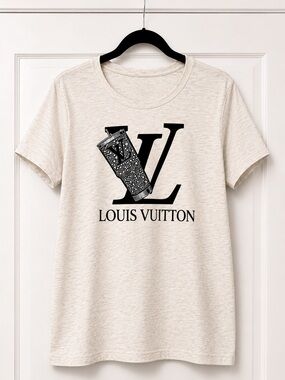 Rhinestone Tumbler Cream Heather Graphic Tee